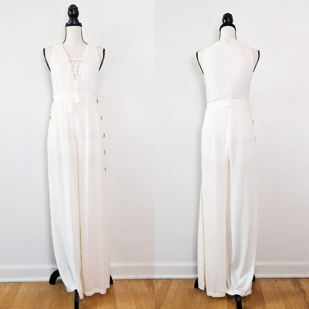 🦋LAST🦋 NWT Flying Tomato Ivory Gauze Jumpsuit, Size Medium